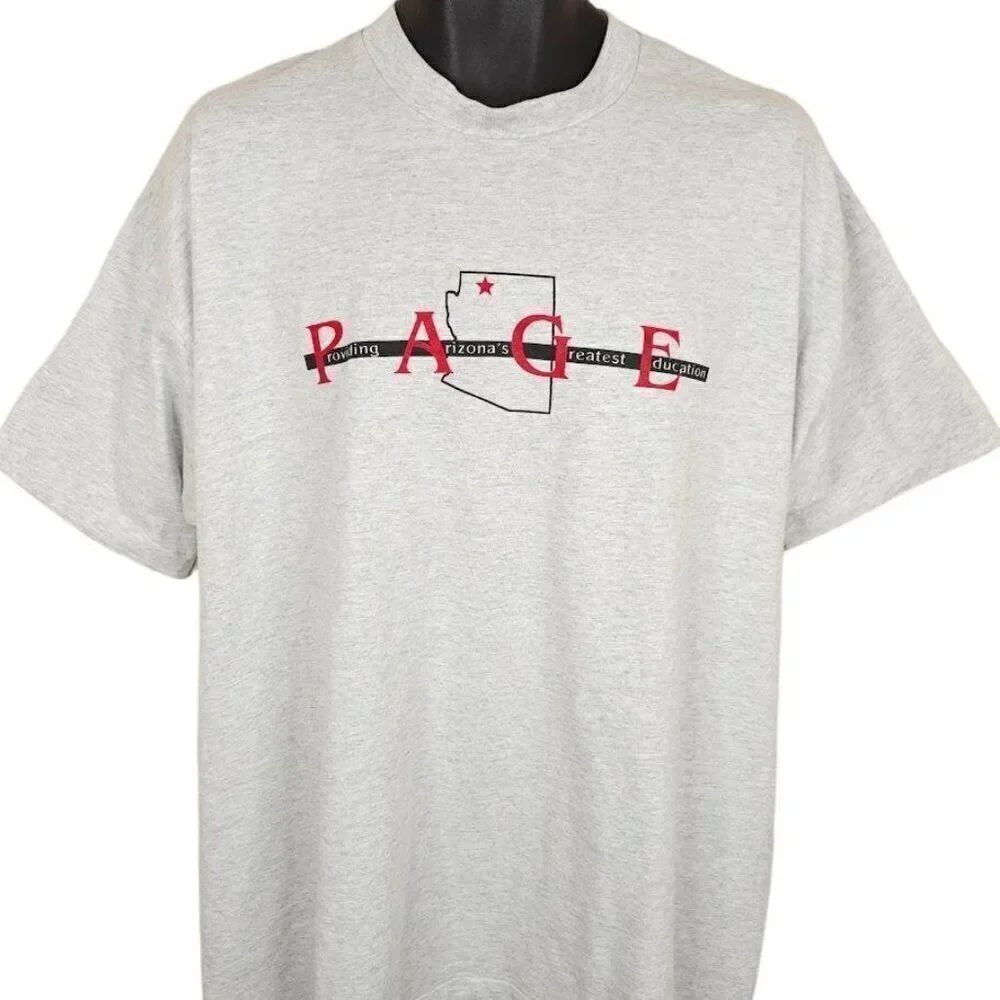 Vintage Arizona Education T Shirt Mens Size 2XL Gray 90s PAGE Made In USA